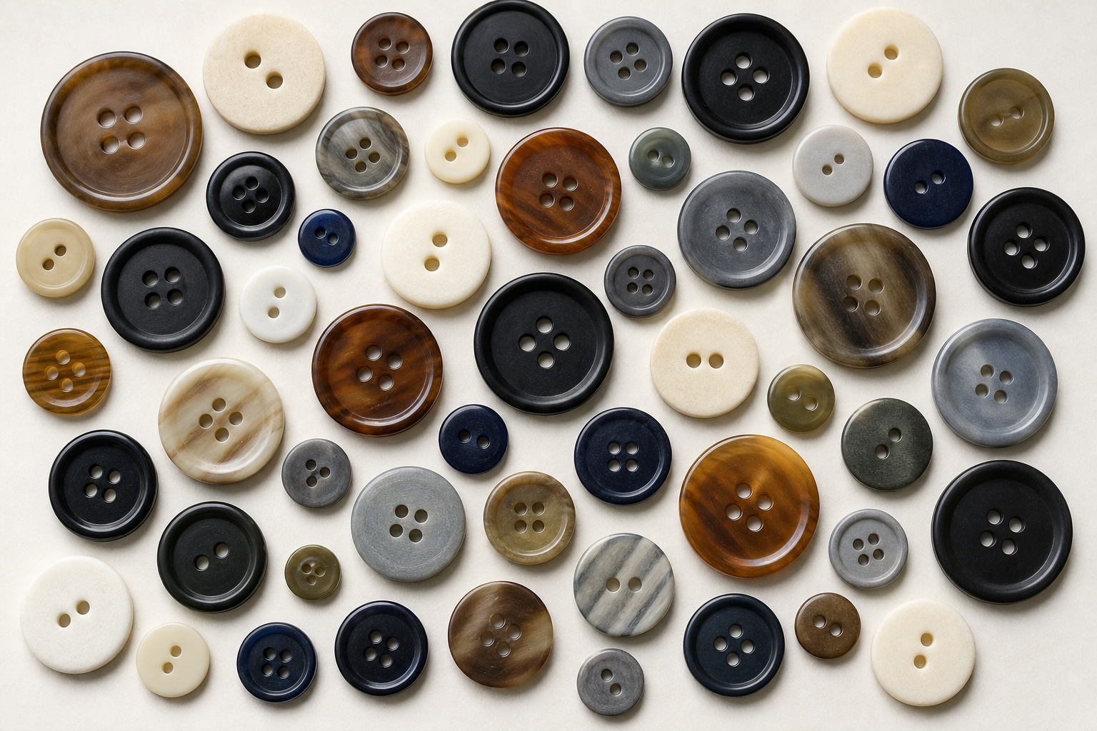 H & MR sourcing product — Button (Plastic, Horn, Chalk)