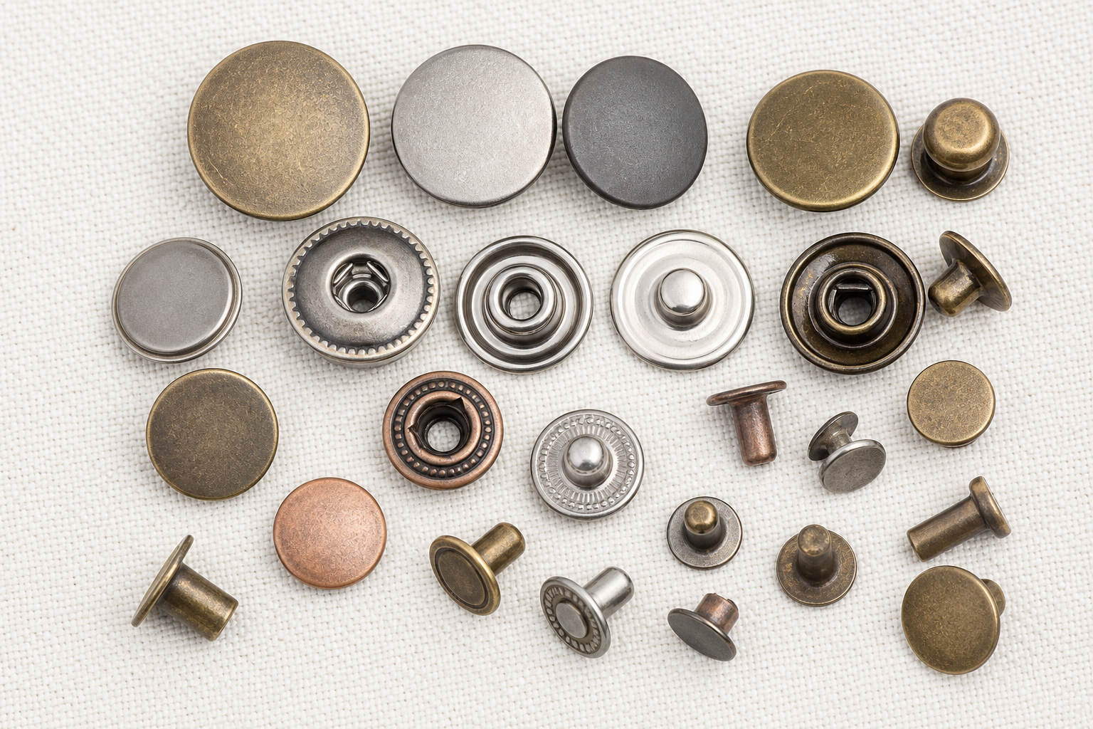 H & MR sourcing product — Metal Button & Rivets